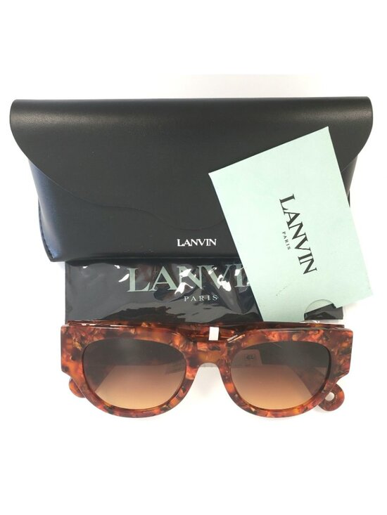 Lanvin LNV670S 730 51mm Rectangle Sunglasses Amber Tortuise / Brown Gradient main image 5